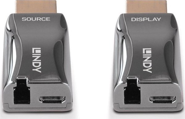 Lindy Σύστημα Μετάδοσης Σήματος AV 300m HDMI 4K60 Fiber Optic Dongle Extender