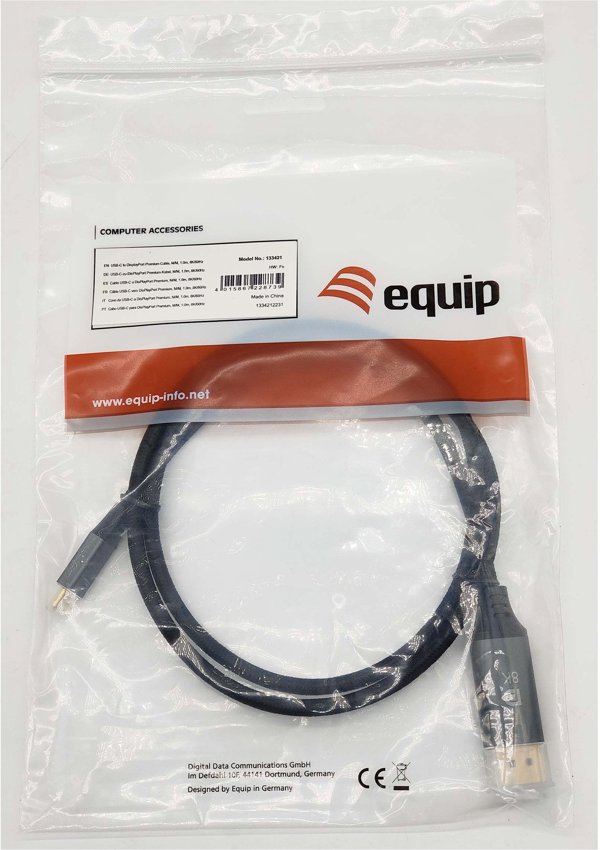 Εξοπλισμός Συστημάτων AV Equip Adapter USB-C σε DisplayPort 8K60Hz 1.00m
