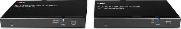 Σύστημα μετάδοσης σήματος AV Lindy Adap 70m Cat.6 HDMI 4K60 Extender με ARC