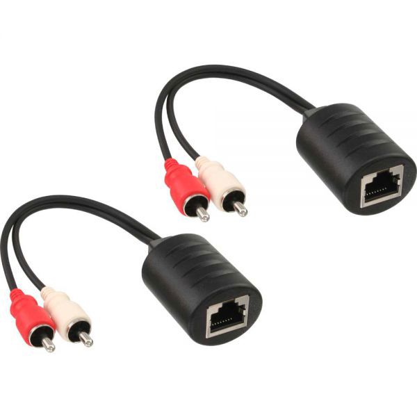 Σύστημα μετάδοσης σήματος AV InLine RCA (Cinch) x2 - RJ-45 0,1m μαύρο (89001)