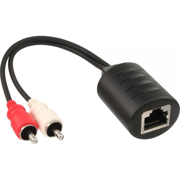 Σύστημα μετάδοσης σήματος AV InLine RCA (Cinch) x2 - RJ-45 0,1m μαύρο (89001)