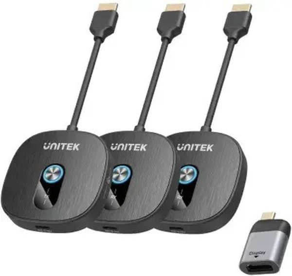 Unitek Σύστημα Ασύρματης Μετάδοσης HDMI 1080p, 1 Πομπός & 2 Δέκτες, Μαύρο