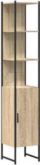 vidaXL Ντουλάπι Μπάνιου, Sonoma Oak, Μηχανικό Ξύλο, 33x33x185,5 cm