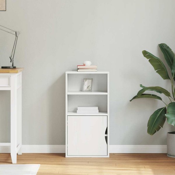 Πλευρικό Έπιπλο «ODDA» Λευκό 40x24x79 cm Μασίφ Ξύλο Πεύκου