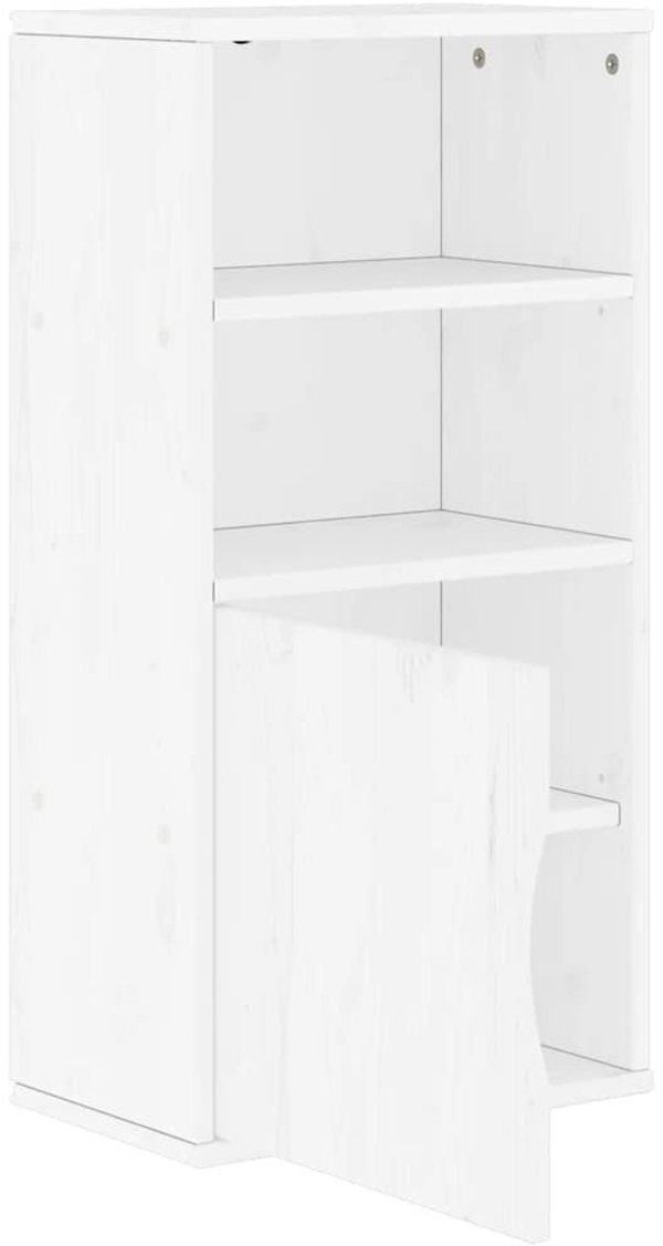 Πλευρικό Έπιπλο «ODDA» Λευκό 40x24x79 cm Μασίφ Ξύλο Πεύκου