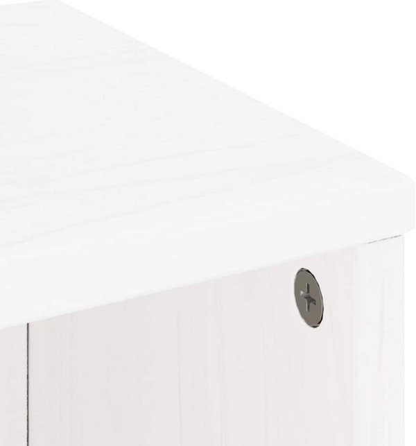 Πλευρικό Έπιπλο «ODDA» Λευκό 40x24x79 cm Μασίφ Ξύλο Πεύκου