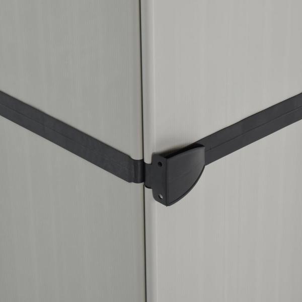 vidaXL ντουλάπα κήπου με 3 ράφια, γκρι-μαύρη, 34x40x168 cm