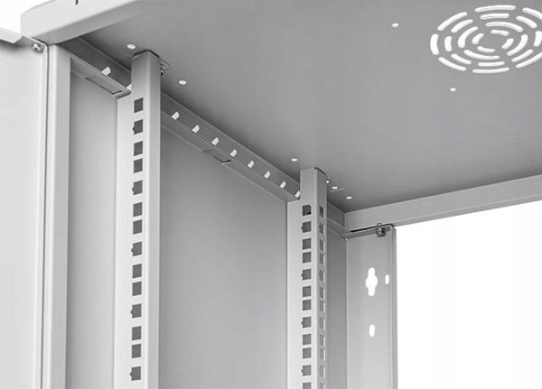 Szafa Lexi-NET LEXI-Net 19" nástěnný rozvaděč Basic 12U 520x450, skleněné dveře, bez zad, rozložený, šedý