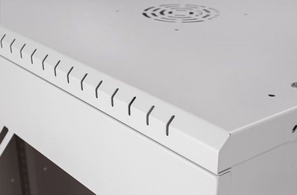 Szafa Lexi-NET LEXI-Net 19" nástěnný rozvaděč Basic 12U 520x450, skleněné dveře, bez zad, rozložený, šedý