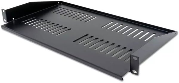 Szafa XtendLan XtendLan 19" předsunutá police s perforací 1U/280mm, nosnost 25kg, černá