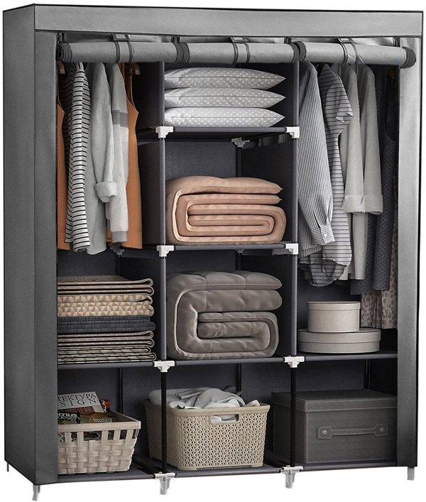 Υφασμάτινη ντουλάπα/ράφι για γκαρνταρόμπα 130 x 45 x 175 cm
