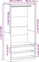 Szafa vidaXL σε χρώμα μαύρης δρυός 100x50x200 εκ. από ξύλινο σύνθετο υλικό