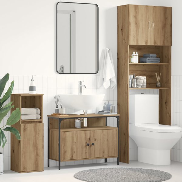 Ντουλάπι κάτω από νιπτήρα vidaXL Artisan Oak 80x30x60 εκ. κατασκευασμένο από μηχανικό υλικό