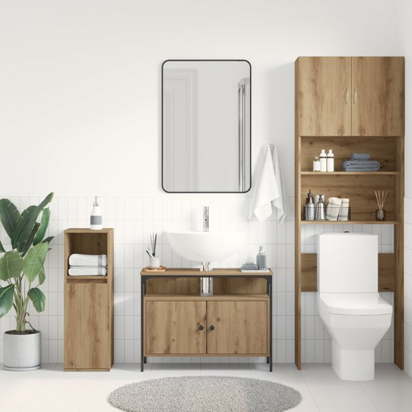 Ντουλάπι κάτω από νιπτήρα vidaXL Artisan Oak 80x30x60 εκ. κατασκευασμένο από μηχανικό υλικό