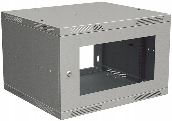 Solarix SENSA LITE 9U 450mm Επιτοίχιο ντουλάπι με γυάλινες πόρτες RAL 7035
