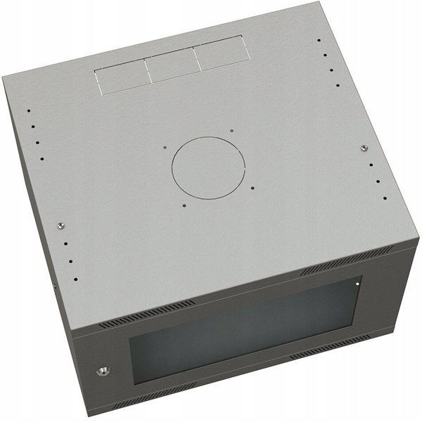 Solarix SENSA LITE 9U 450mm Επιτοίχιο ντουλάπι με γυάλινες πόρτες RAL 7035