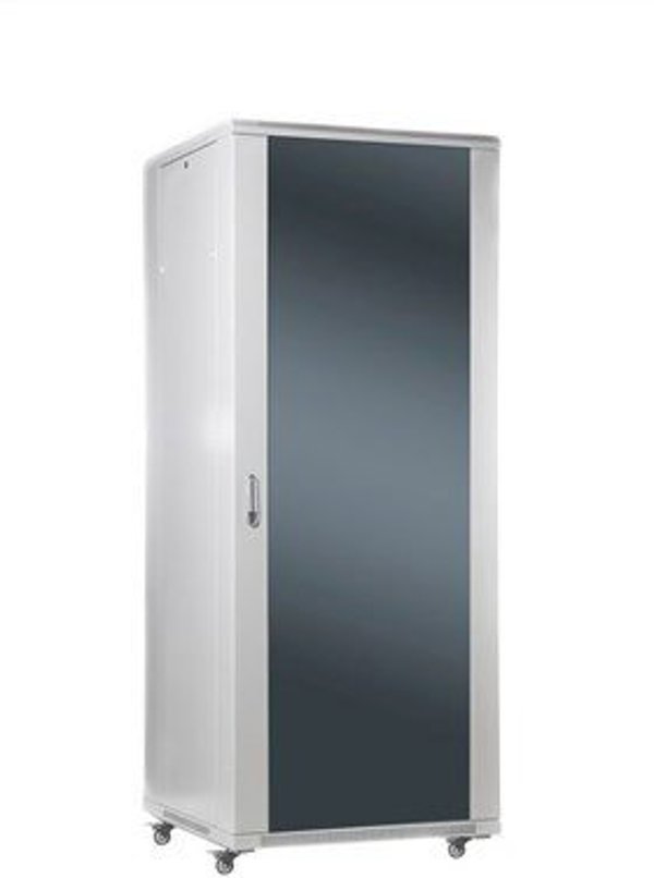 Ελεύθερο περίπτερο rack 19" | 22U-60/60NAC | Γκρι | Μέγιστο φορτίο 800kg | αφαιρούμενες και κλειδόμενες πλαϊνές πλάκες | γυάλινη πόρτα