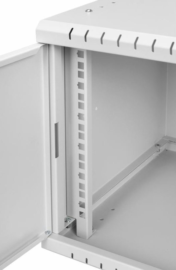 Szafa Lexi-NET LEXI-Net 19" nástěnný rozvaděč Basic 6U 520x350, skleněné dveře, bez zad, rozložený, šedý