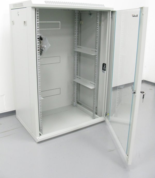 Ντουλάπα XtendLan 19" Rack 22U 600x600 Γκρι με Γυάλινη Κόκκινη Πόρτα