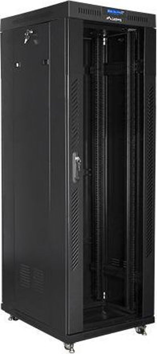 Lanberg Ερμάριο Rack 19" 37U, 600x800mm, Ελεύθερης Στήριξης, Μαύρο (FF01-6837-12BL)