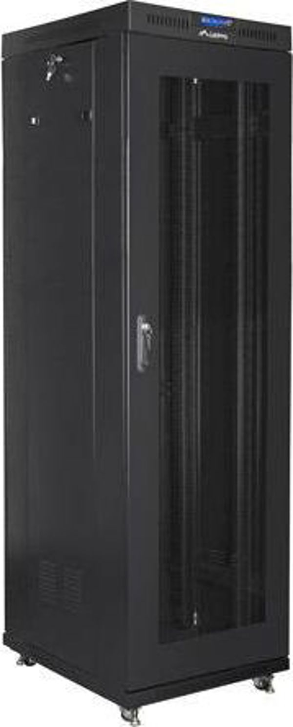 Lanberg Ερμάριο Rack 19" 42U 800mm FF01-6842-23BL Ελεύθερης Στήριξης Μαύρο