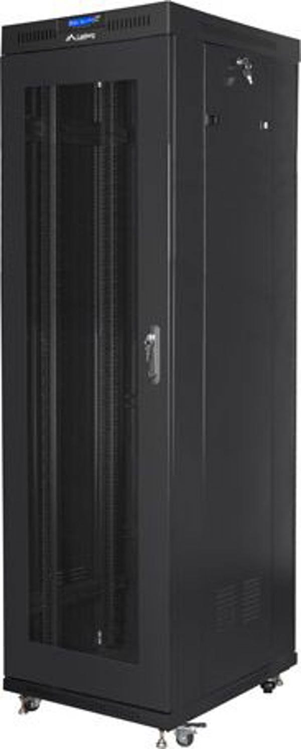 Lanberg Ερμάριο Rack 19" 42U 800mm FF01-6842-23BL Ελεύθερης Στήριξης Μαύρο