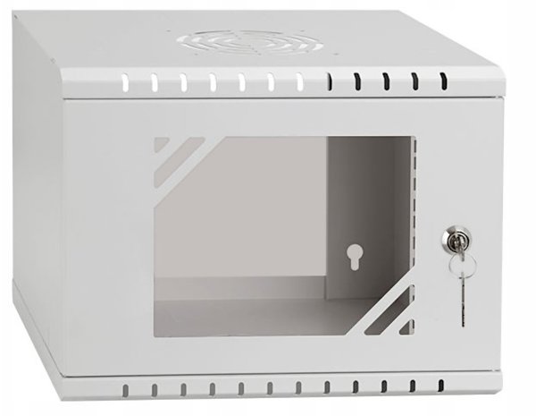 Szafa Lexi-NET LEXI-Net 10" nástěnný rozvaděč Basic 4U 320x300, skleněné dveře, bez zad, svařovaný, šedý