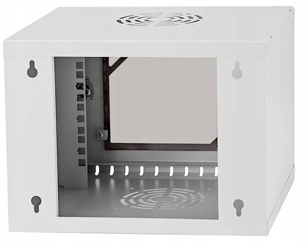 Szafa Lexi-NET LEXI-Net 10" nástěnný rozvaděč Basic 4U 320x300, skleněné dveře, bez zad, svařovaný, šedý