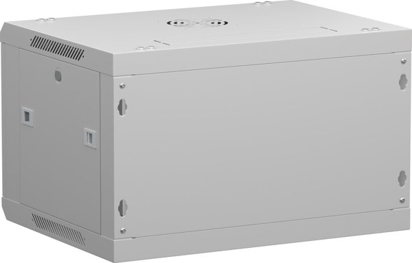 Κρεμαστή ντουλάπα RACK 19" 6U, 450mm, Netrack F-Line, γκρι, γυάλινες πόρτες, πλευρές που ανοίγουν