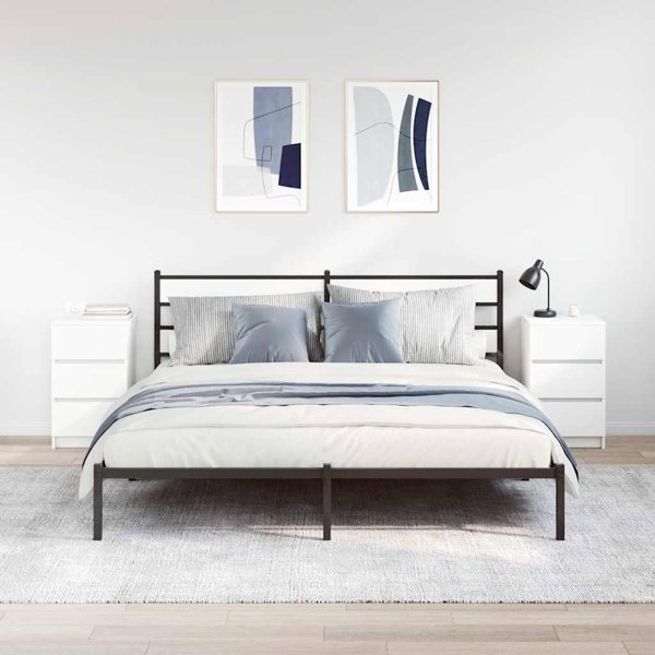 vidaXL Σετ 2 Κομοδίνα με 3 Συρτάρια, Λευκά, 39x35x65 εκ.