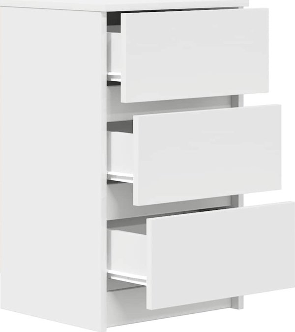 vidaXL Σετ 2 Κομοδίνα με 3 Συρτάρια, Λευκά, 39x35x65 εκ.