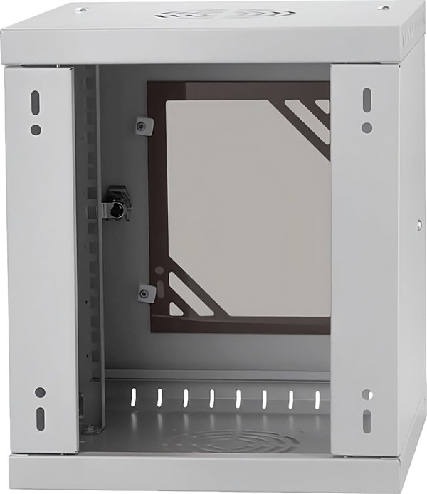 Szafa Lexi-NET LEXI-Net 10" nástěnný rozvaděč Basic 6U 292x300, skleněné dveře, bez zad, svařovaný, šedý