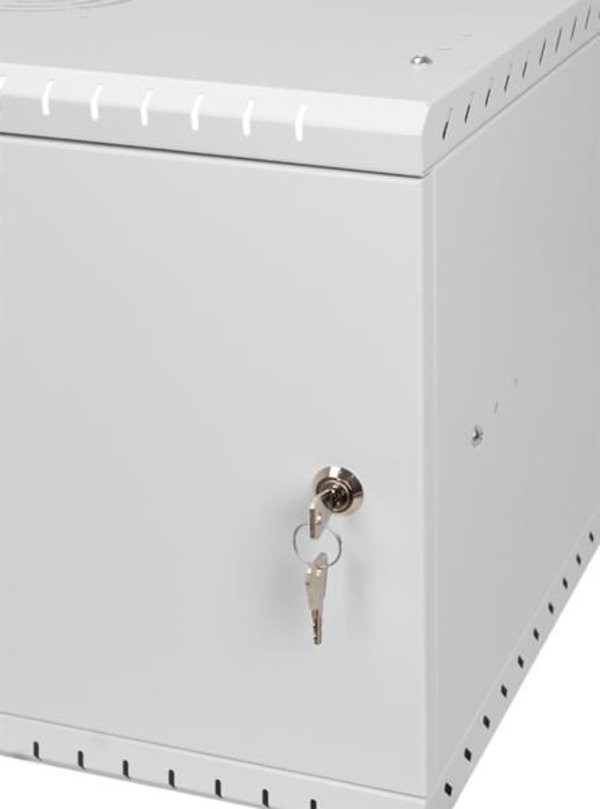 Szafa Lexi-NET LEXI-Net 19" nástěnný rozvaděč Basic 6U 520x450, plechové dveře, bez zad, rozložený, šedý