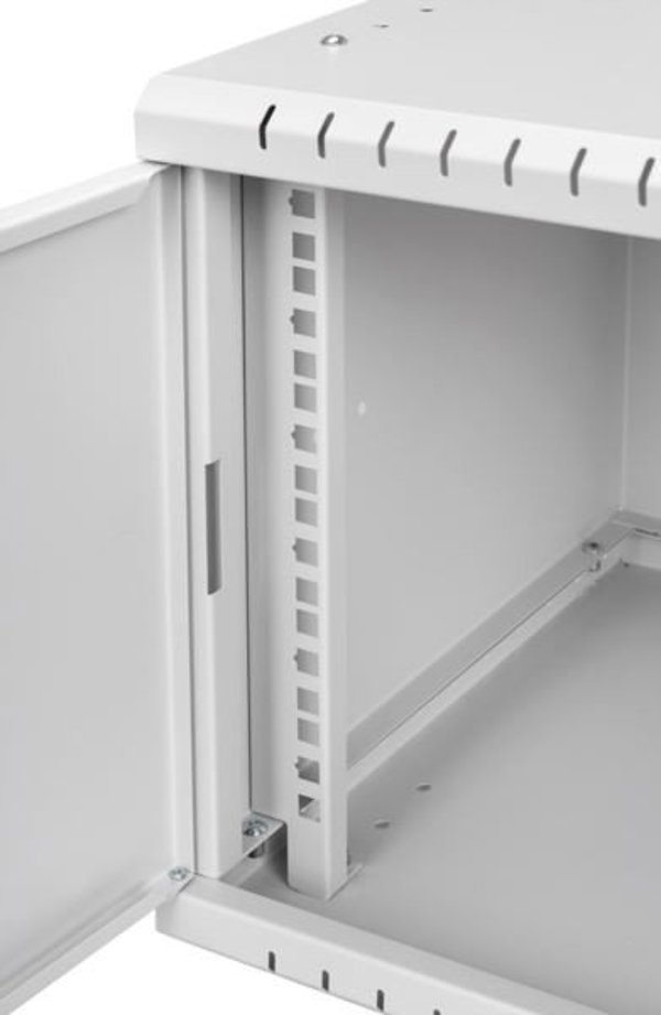 Szafa Lexi-NET LEXI-Net 19" nástěnný rozvaděč Basic 6U 520x450, plechové dveře, bez zad, rozložený, šedý