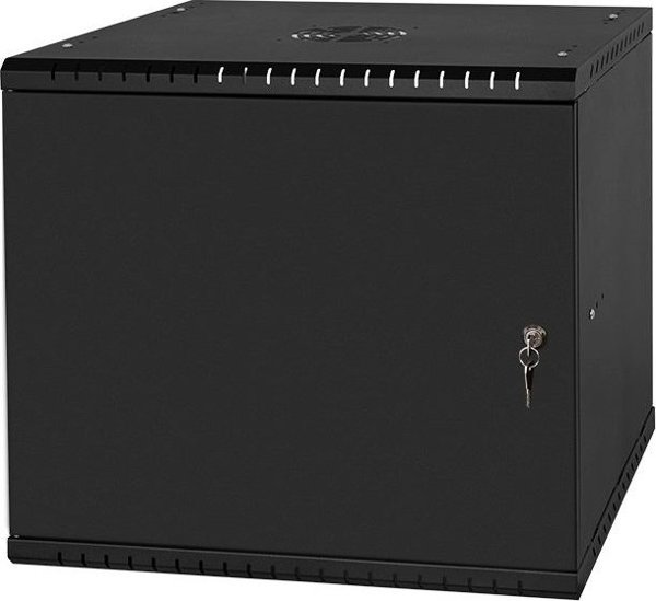 Szafa Lexi-NET LEXI-Net 19" nástěnný rozvaděč Basic 9U 525x450, plechové dveře, bez zad, rozložený, černý