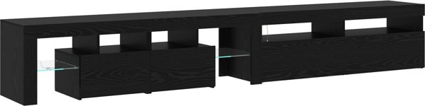 vidaXL Σετ 2 Ντουλάπια Τηλεόρασης με LED Φώτα, Μαύρη Δρυς, Ξύλο Μηχανικής Επεξεργασίας, 120x35x40 cm