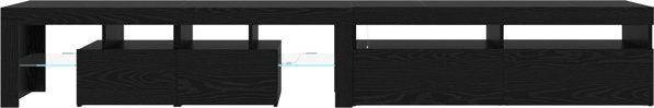 vidaXL Σετ 2 Ντουλάπια Τηλεόρασης με LED Φώτα, Μαύρη Δρυς, Ξύλο Μηχανικής Επεξεργασίας, 120x35x40 cm