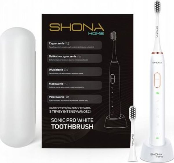 Shona Med Sonic Pro Ηλεκτρική Οδοντόβουρτσα με 5 Λειτουργίες και 34.000 Παλμούς/Λεπτό, Λευκή