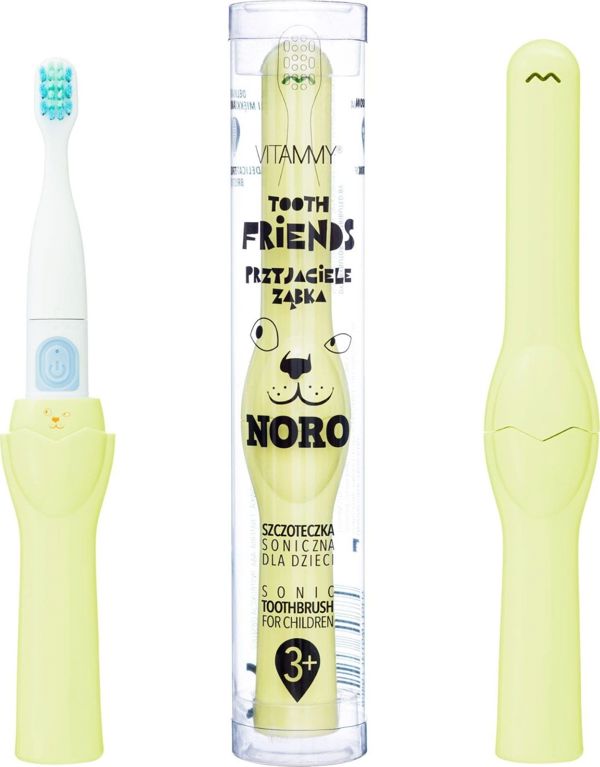 Vitammy Tooth Friends Noro Ηλεκτρική Ηχητική Οδοντόβουρτσα για Παιδιά, Κίτρινο