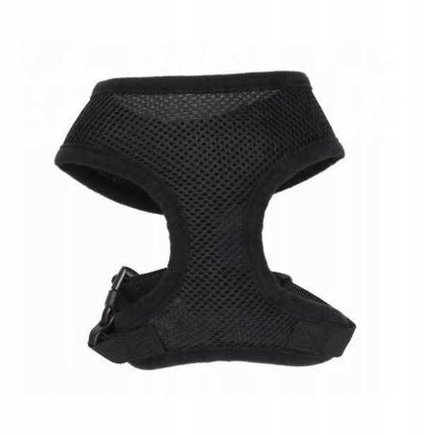 Szelki, dla psa, czarne, siatka i poliester, M, ob.szyi 36cm/ob.klatki 44-57cm