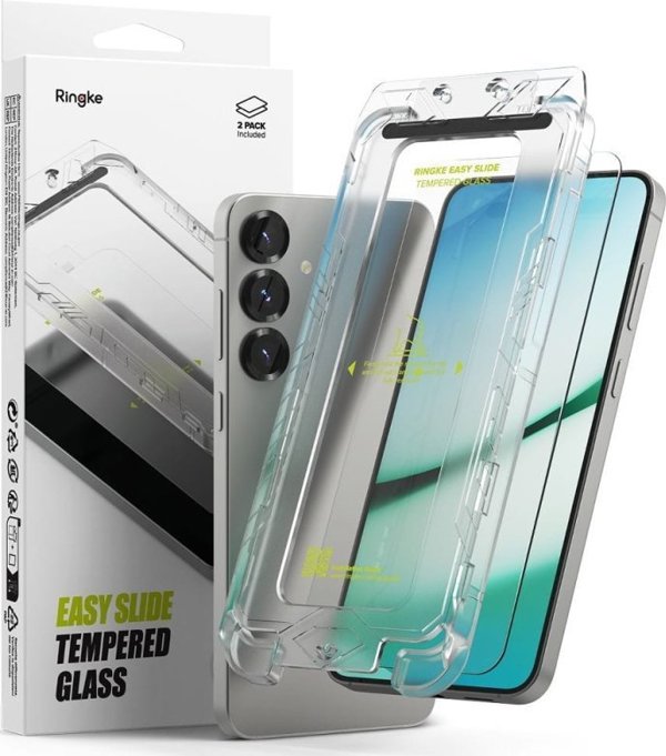 Ringke Easy Slide Προστατευτικό Οθόνης Tempered Glass για Samsung Galaxy S25 - 2 Τεμάχια, Διάφανο