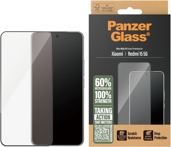Προστατευτικό γυαλί PanzerGlass Ultra-Wide Fit για Xiaomi Redmi 15 5G