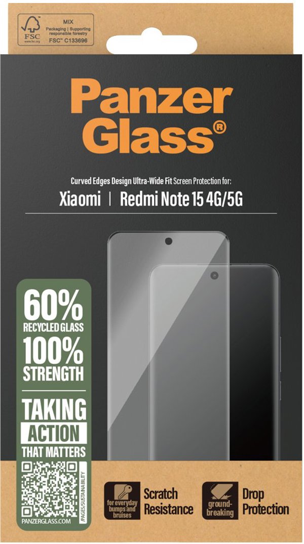 Szklo hartowane PanzerGlass Ultra-Wide Fit do Xiaomi Redmi Note 15 4G/5G
