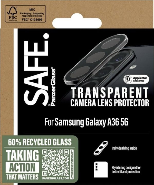 Szklo hartowane na obiektyw SAFE by PanzerGlass Rings Lens Protector do Samsung Galaxy A36 5G przezroczysty