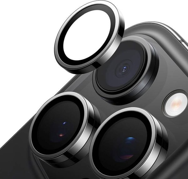 Szklo na aparat Lensguard dla iPhone 16 Pro Max czarne