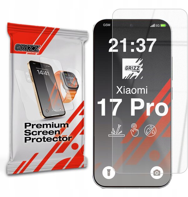 Szklo hybrydowe GrizzGlass HybridGlass do Xiaomi 17 Pro