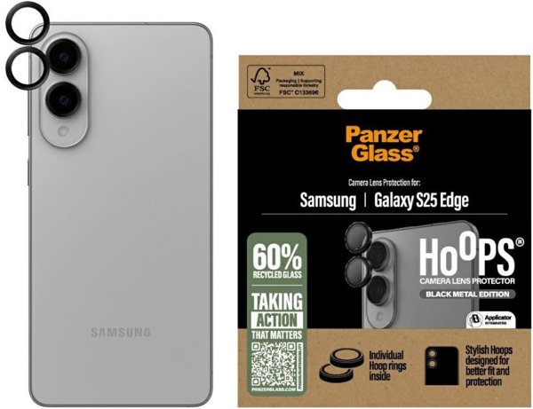 PanzerGlass Hoops Προστατευτικό Φακού Κάμερας για Samsung Galaxy S25 - Μαύρο