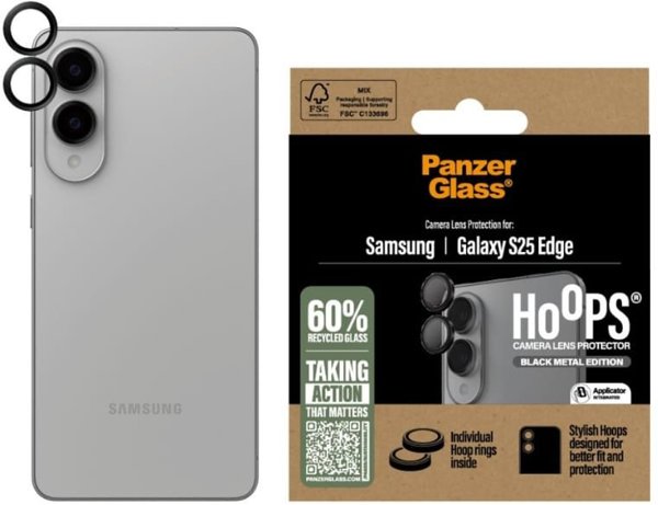 PanzerGlass Hoops Προστατευτικό Φακού Κάμερας για Samsung Galaxy S25 - Μαύρο