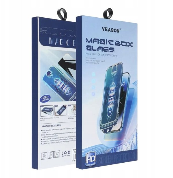 Tempered Glass 6D Pro Veason Easy-Install Glass + Εφαρμογέας για iPhone 17 Pro Max Μαύρο