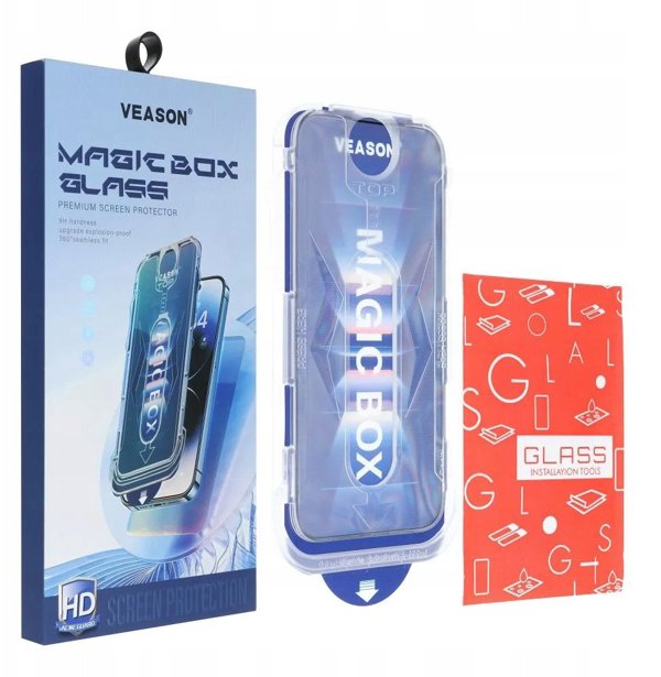 Tempered Glass 6D Pro Veason Easy-Install Glass + Εφαρμογέας για iPhone 17 Pro Max Μαύρο